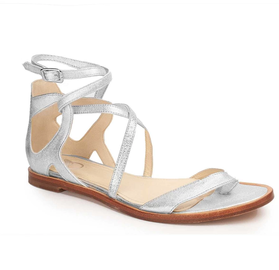 Chamberlan Women's Gaia Silver Sandals – Stylish & Comfortable Footwear
