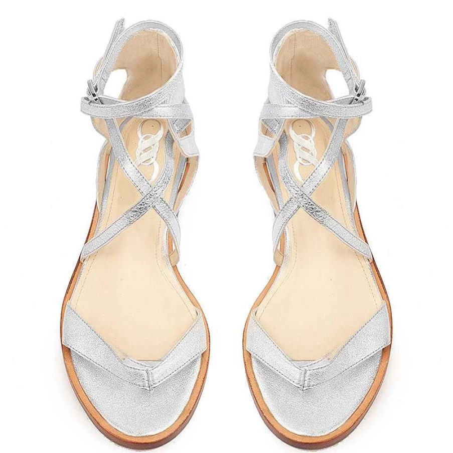 Chamberlan Women's Gaia Silver Sandals – Stylish & Comfortable Footwear