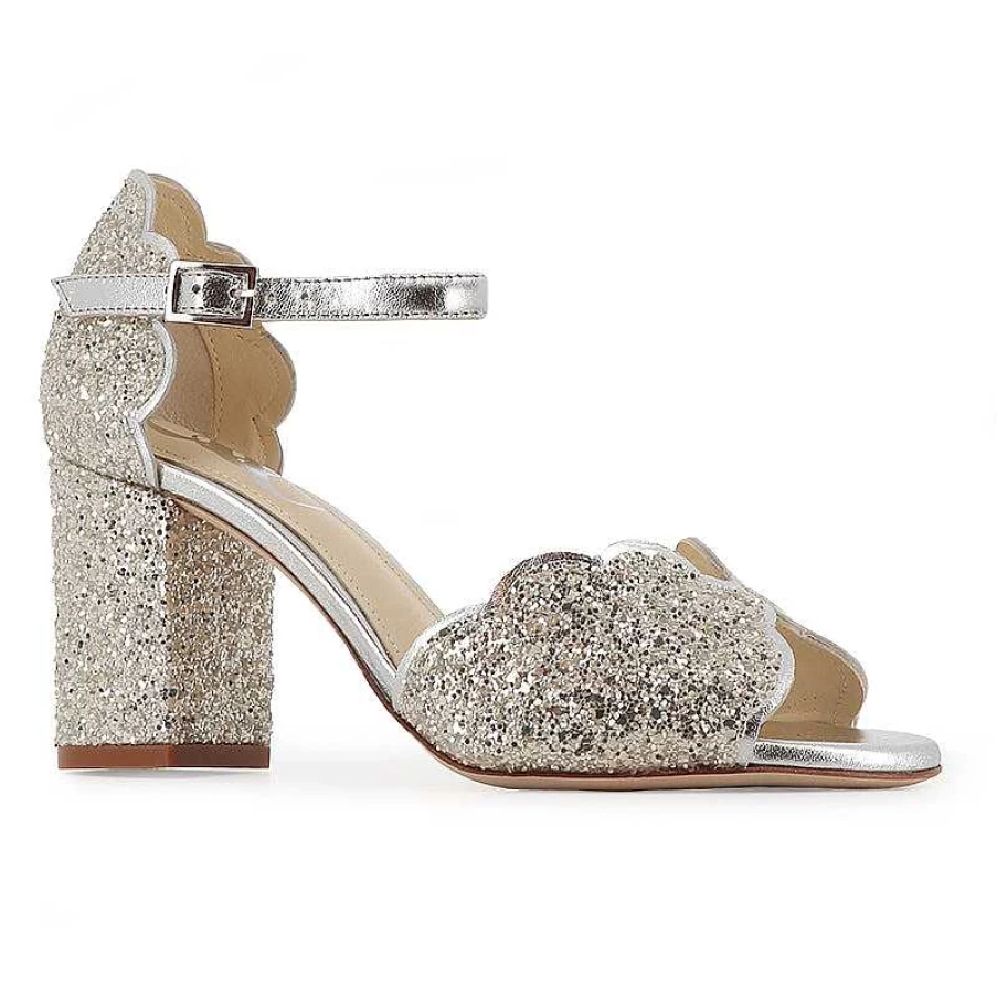 Chamberlan Women's Miss Palmyre White Gold Sandals | Elegant Designer Footwear