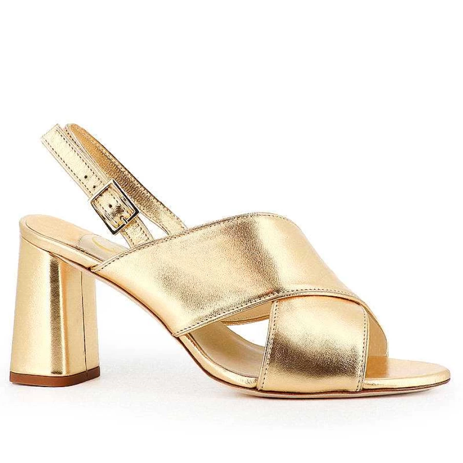 Chamberlan Women's Tres Beau Rivage Sandals in Yellow Gold - Elegant Beach Footwear