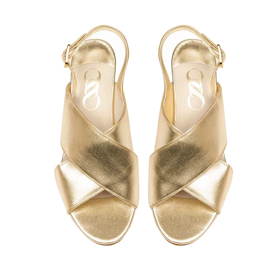 Chamberlan Women's Tres Beau Rivage Sandals in Yellow Gold | Stylish Comfortable Beach Footwear