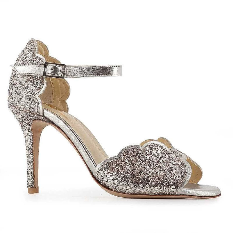 Chamberlan Women's Miss Palmyre White Gold Sandals – Elegant Luxury Footwear