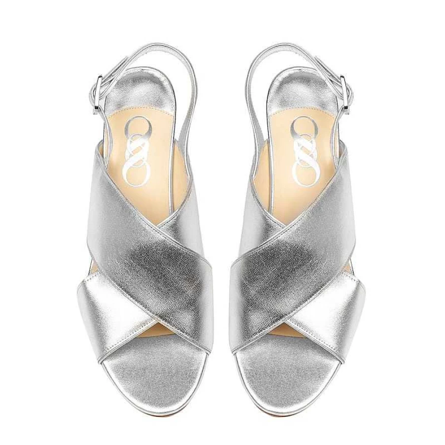 Chamberlan Women's Tres Beau Rivage Silver Sandals – Elegant Beach Footwear