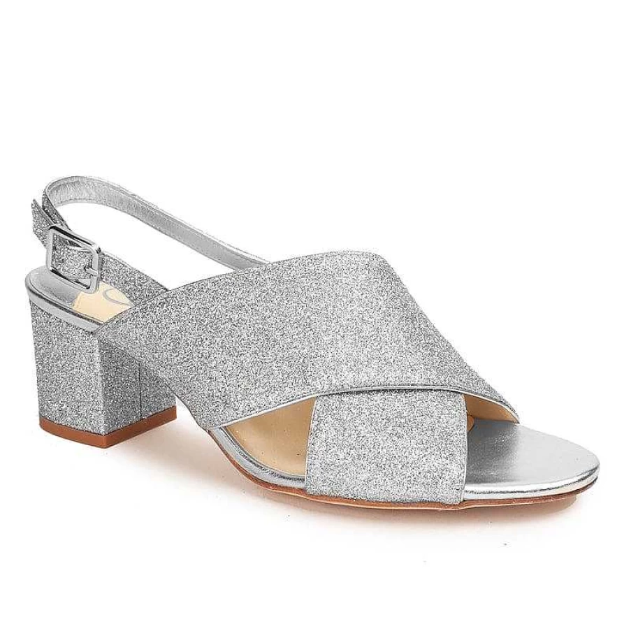Chamberlan Women's Tres Beau Rivage Silver Sandals – Elegant Beach Footwear
