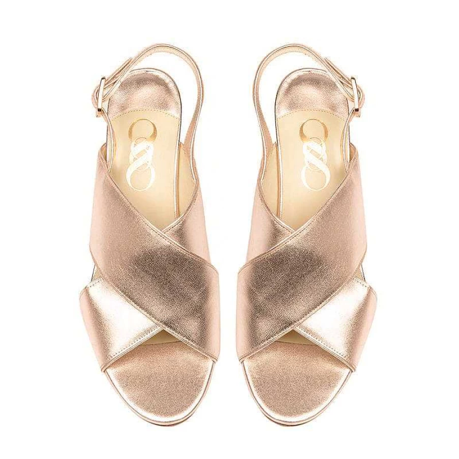 Chamberlan Women's Tres Beau Rivage Rose Gold Sandals - Elegant Beach Footwear