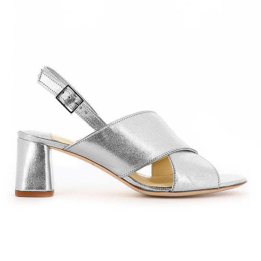 Chamberlan Women's Tres Beau Rivage Silver Sandals – Elegant Beach Footwear