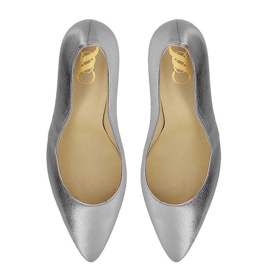 Chamberlan Women's Burdigala Silver Pumps - Elegant Metallic Dress Shoes