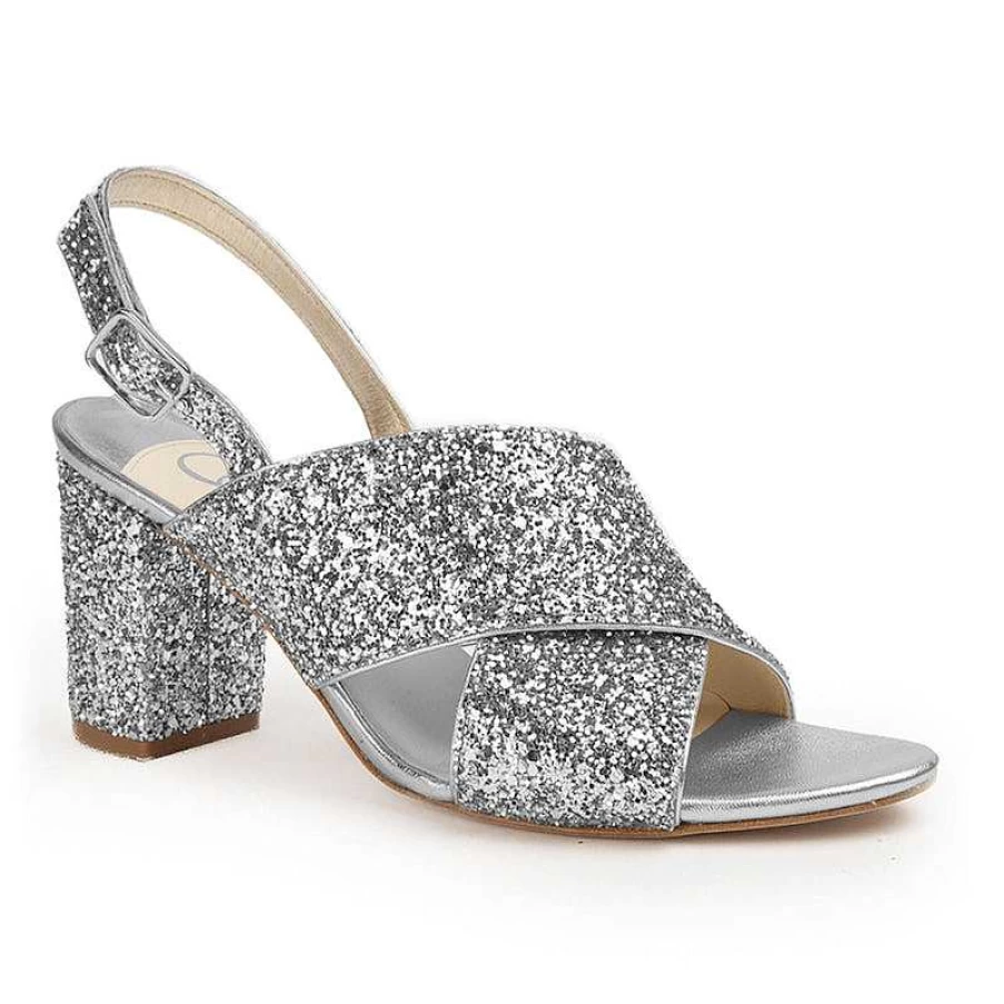 Chamberlan Women's Tres Beau Rivage Silver Gladiator Sandals