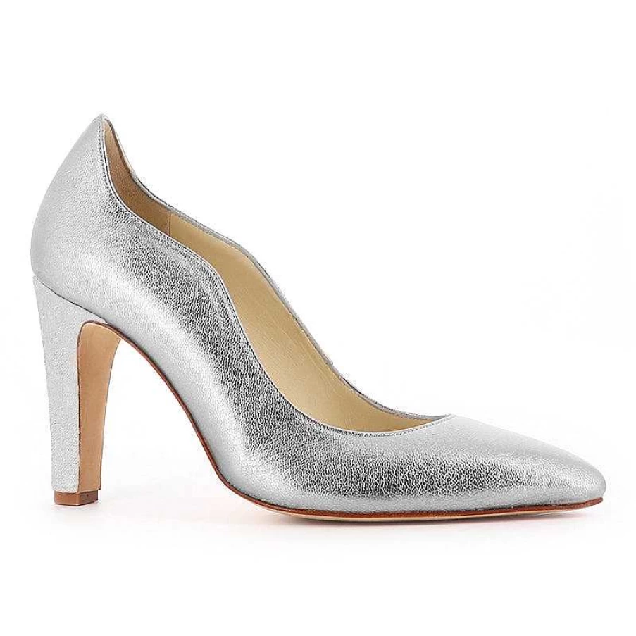 Chamberlan Women's Burdigala Silver Pumps - Elegant Metallic Dress Shoes