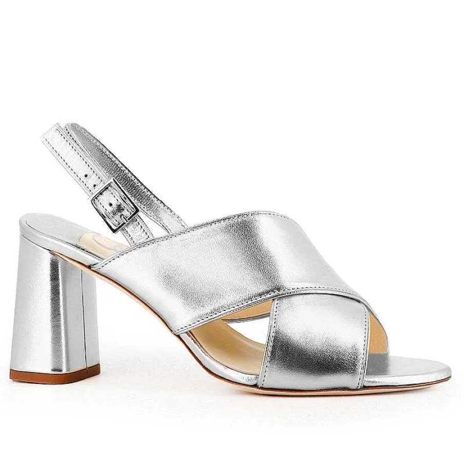 Chamberlan Women's Tres Beau Rivage Silver Sandals – Elegant Beach Footwear