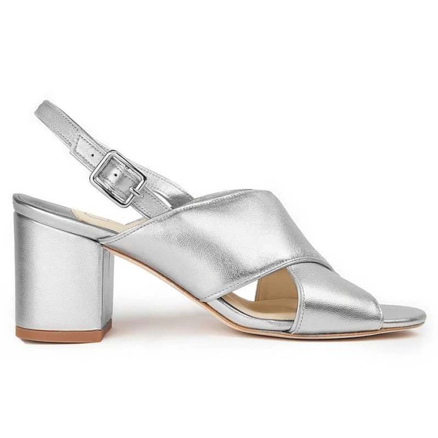 Chamberlan Women's Tres Beau Rivage Silver Sandals - Elegant Beach Footwear