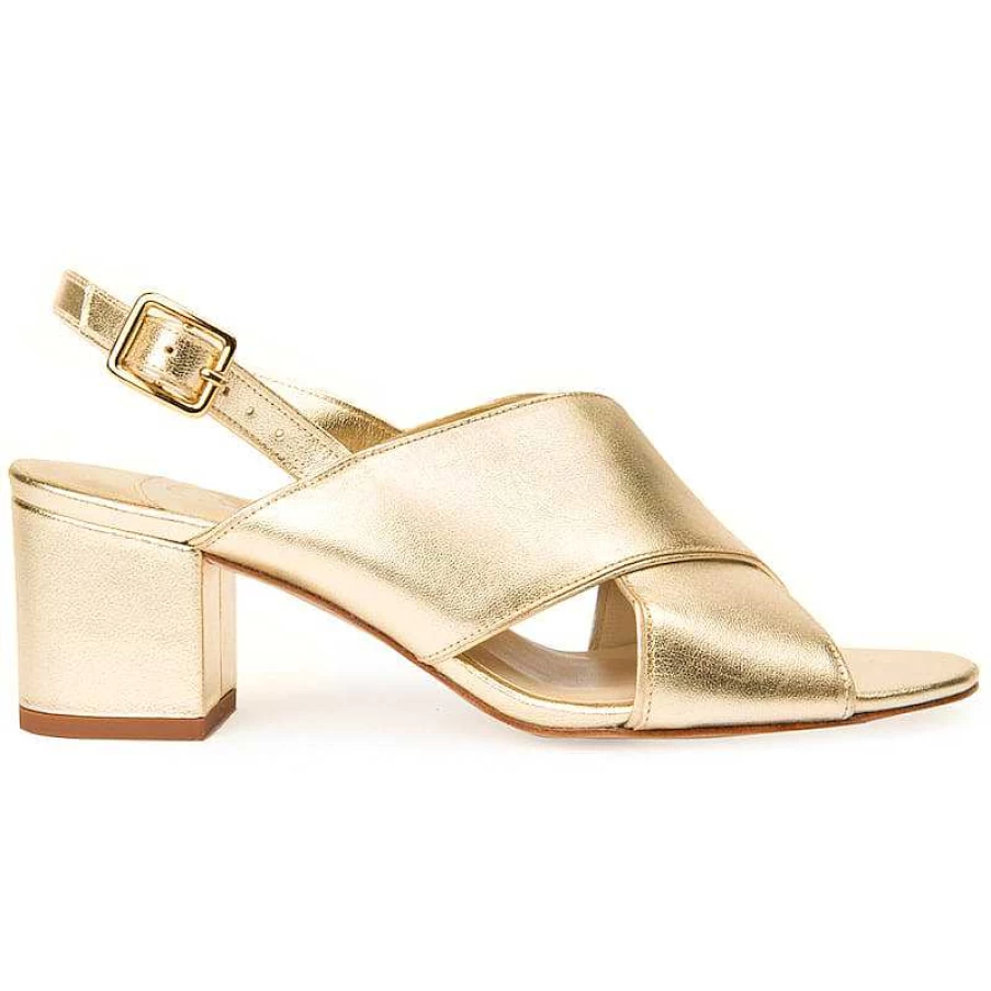 Chamberlan Women's Tres Beau Rivage Sandals in Yellow Gold - Elegant Beach Footwear
