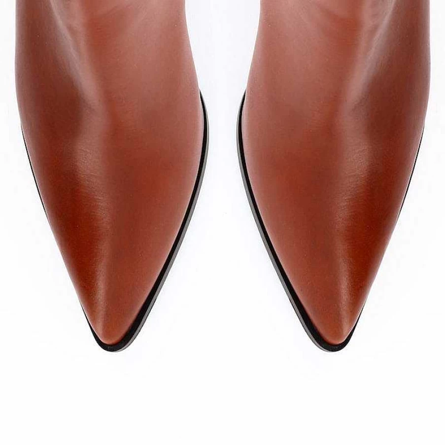 Chamberlan Women's Alma Cognac Leather Ankle Boots - Stylish & Comfortable