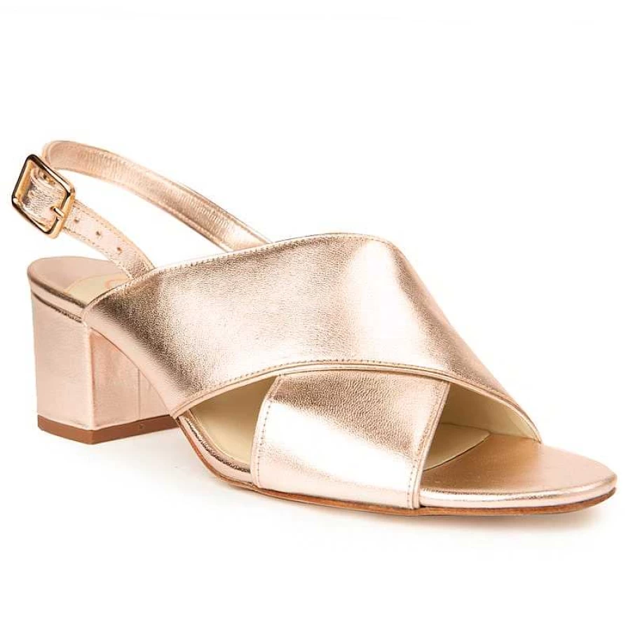 Chamberlan Women's Tres Beau Rivage Rose Gold Sandals - Elegant Gladiator Style Summer Footwear