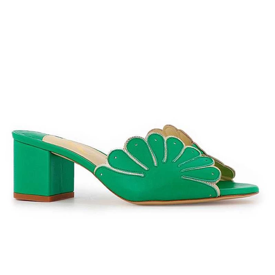 Chamberlan Women's Cabourg Emerald Mules - Stylish Slip-On Shoes for Comfort and Elegance