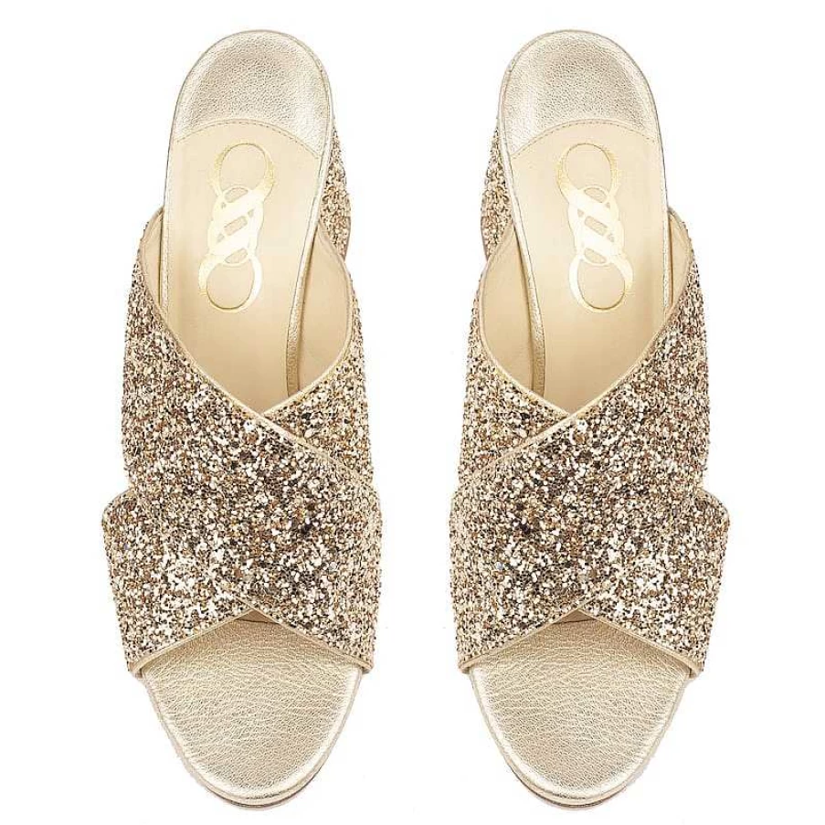 Chamberlan Women's Beau Rivage Champagne Mules - Elegant Slip-On Shoes