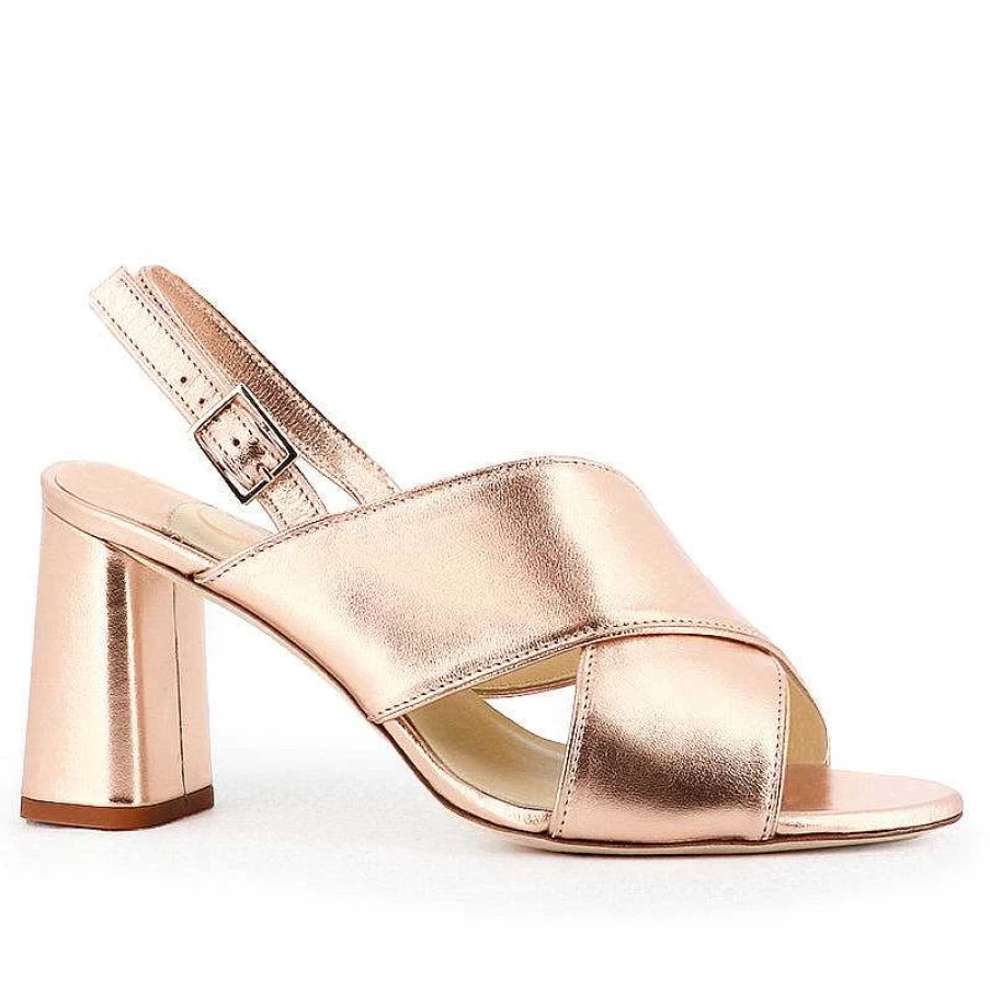 Chamberlan Women's Tres Beau Rivage Rose Gold Sandals - Elegant Beach Footwear