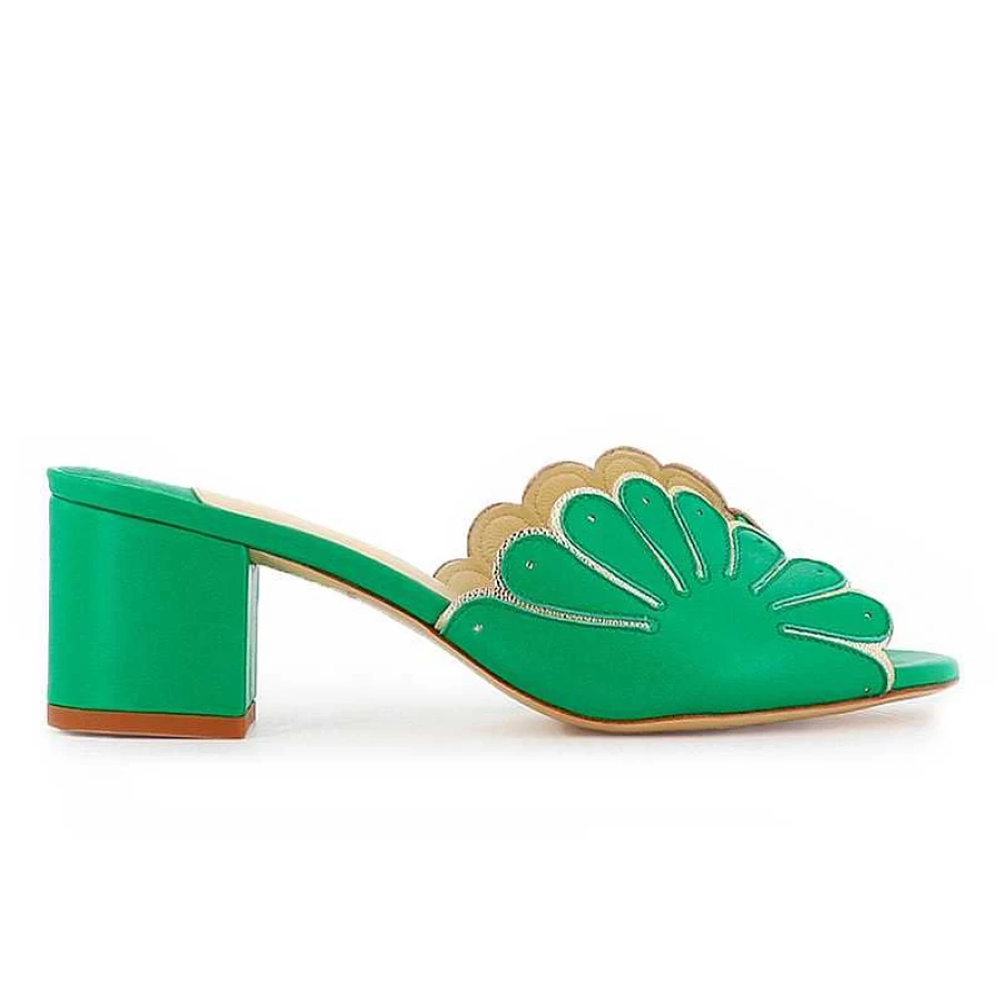 Chamberlan Women's Cabourg Emerald Mules - Stylish Slip-On Shoes for Comfort and Elegance