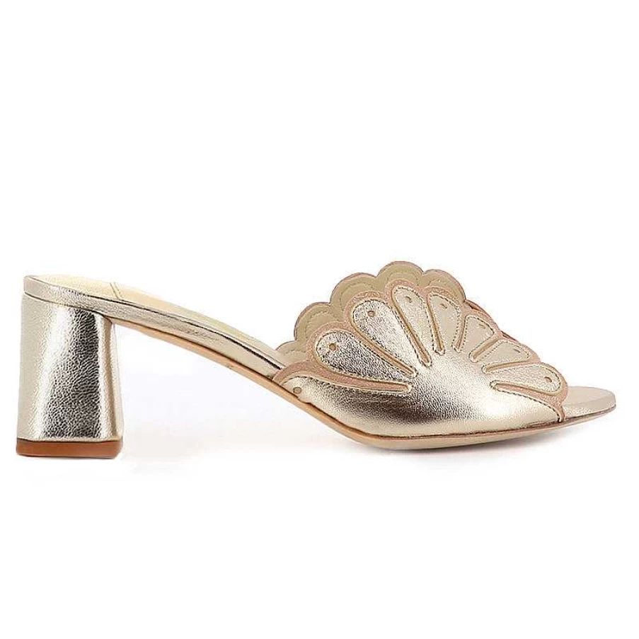 Chamberlan Women's Cabourg Champagne Mules - Elegant Slip-On Shoes