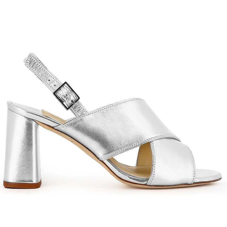Chamberlan Women's Tres Beau Rivage Silver Sandals – Elegant Beach Footwear