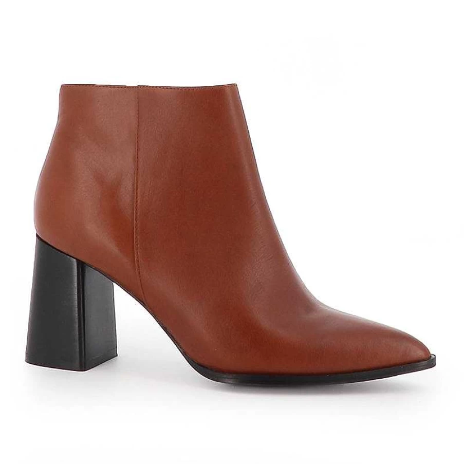 Chamberlan Women's Alma Cognac Leather Ankle Boots - Stylish & Comfortable