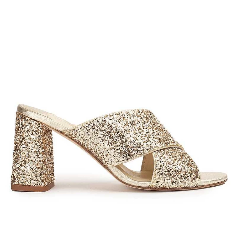 Chamberlan Women's Beau Rivage Champagne Mules - Elegant Slip-On Shoes