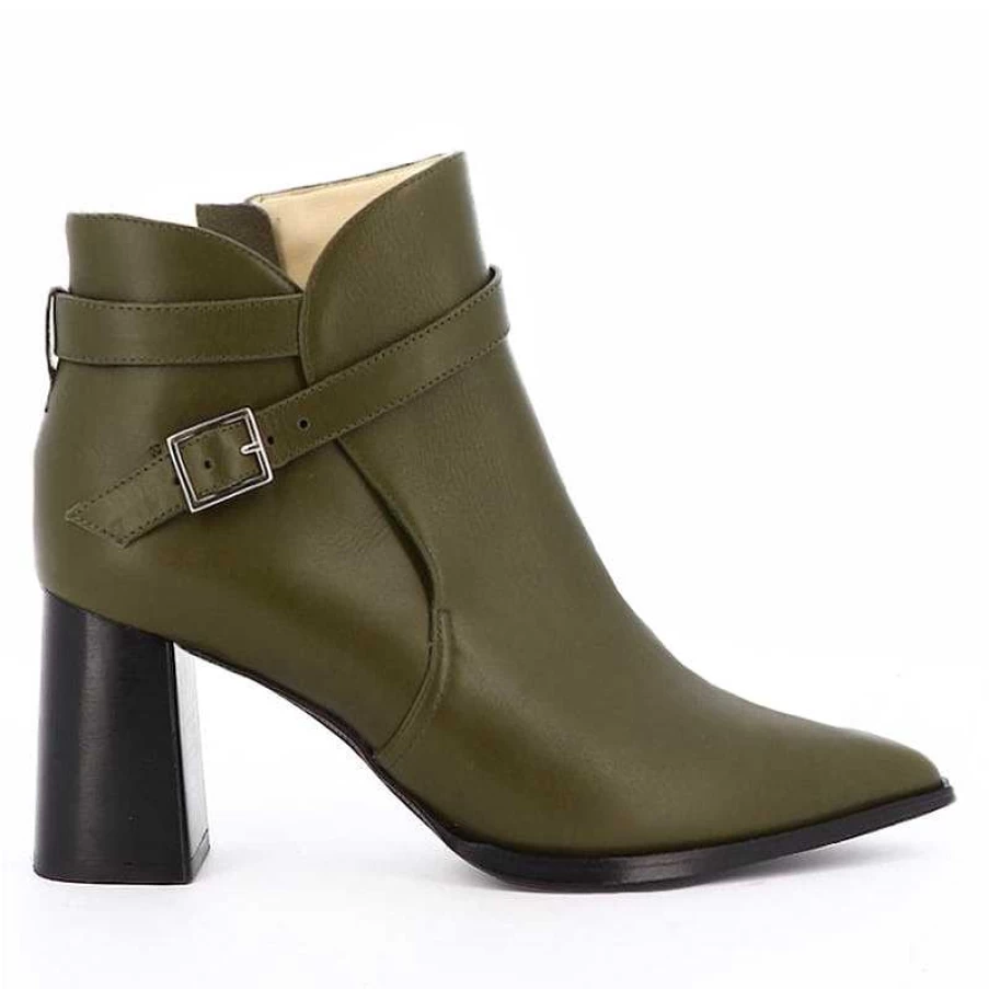 Chamberlan Women's Marceau Olive Ankle Boots – Stylish & Comfortable Leather Booties for Women