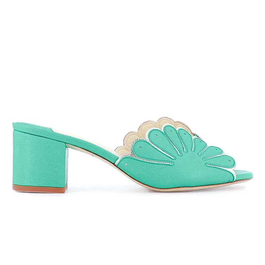 Chamberlan Women's Cabourg Water Mint Mules | Comfortable Slip-On Slides