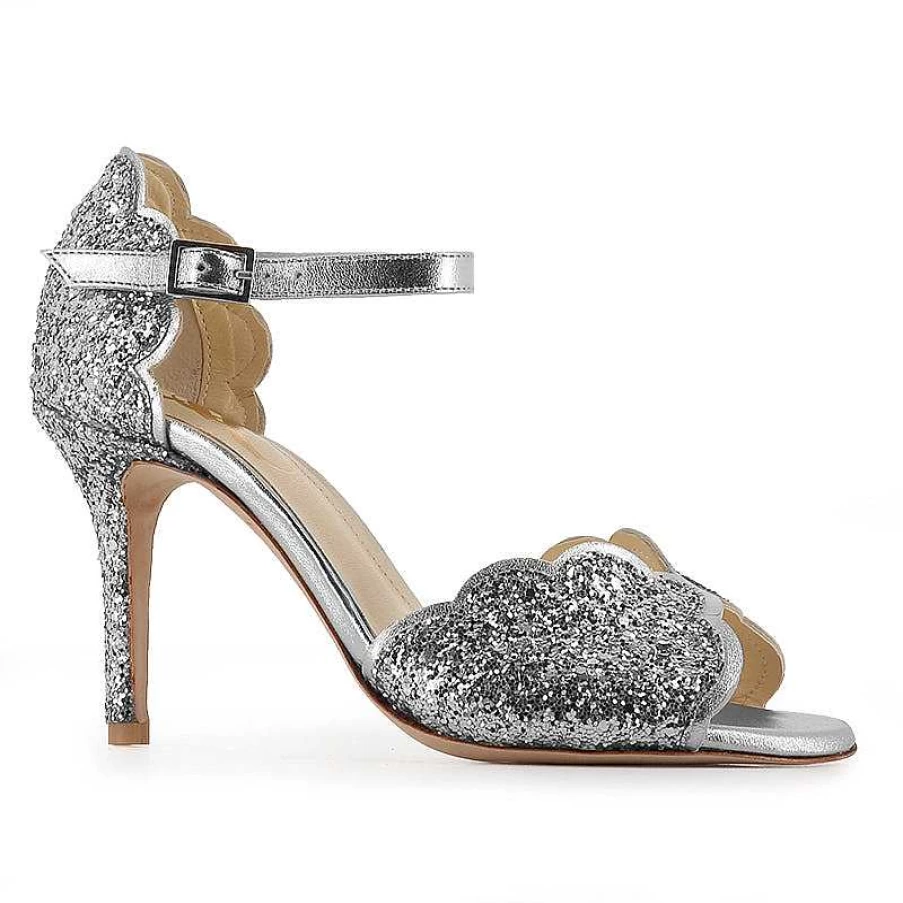 Chamberlan Women's Miss Palmyre Silver Sandals – Elegant Metallic Footwear