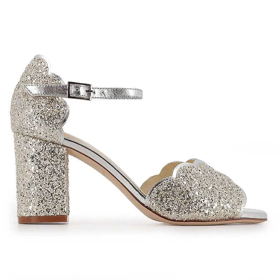 Chamberlan Women's Miss Palmyre White Gold Sandals | Elegant Designer Footwear