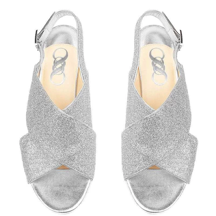 Chamberlan Women's Tres Beau Rivage Silver Sandals – Elegant Beach Footwear