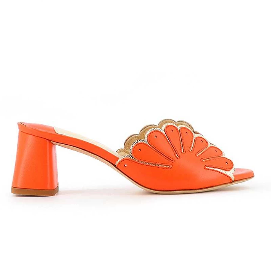 Chamberlan Women's Cabourg Orange Mules | Comfortable Slip-On Shoes