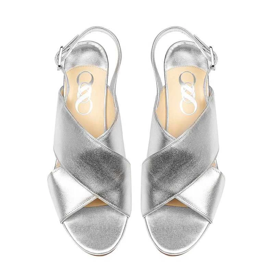 Chamberlan Women's Tres Beau Rivage Silver Sandals - Elegant Beach Footwear
