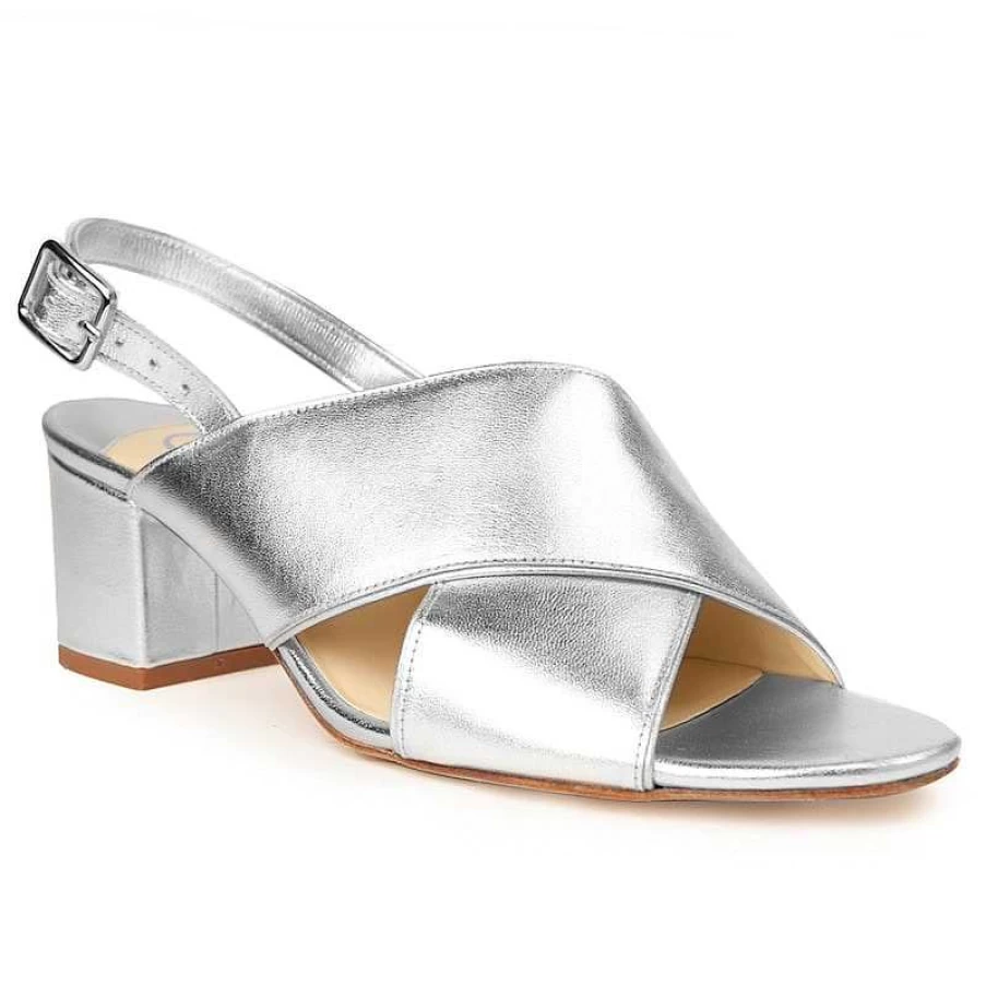 Chamberlan Women's Tres Beau Rivage Silver Sandals - Elegant Beach Footwear