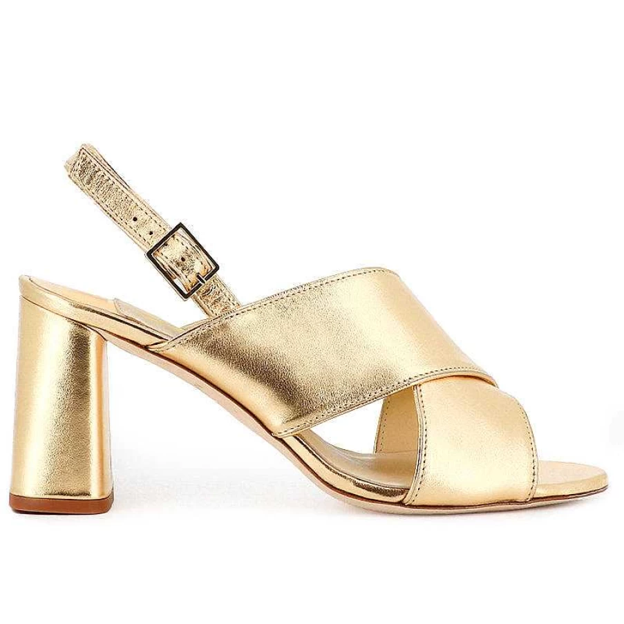 Chamberlan Women's Tres Beau Rivage Sandals in Yellow Gold - Elegant Beach Footwear