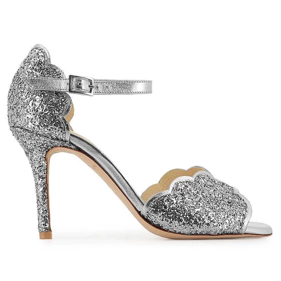 Chamberlan Women's Miss Palmyre Silver Sandals – Elegant & Comfortable Footwear