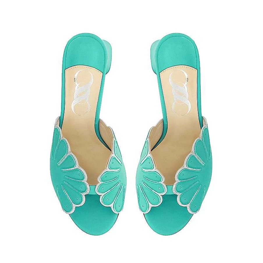 Chamberlan Women's Cabourg Water Mint Mules | Comfortable Slip-On Slides