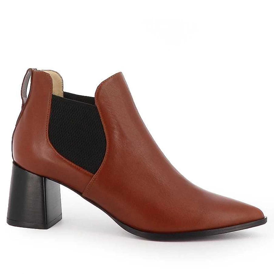 Chamberlan Women's Dumas Cognac Ankle Boots - Stylish Leather Booties for Women
