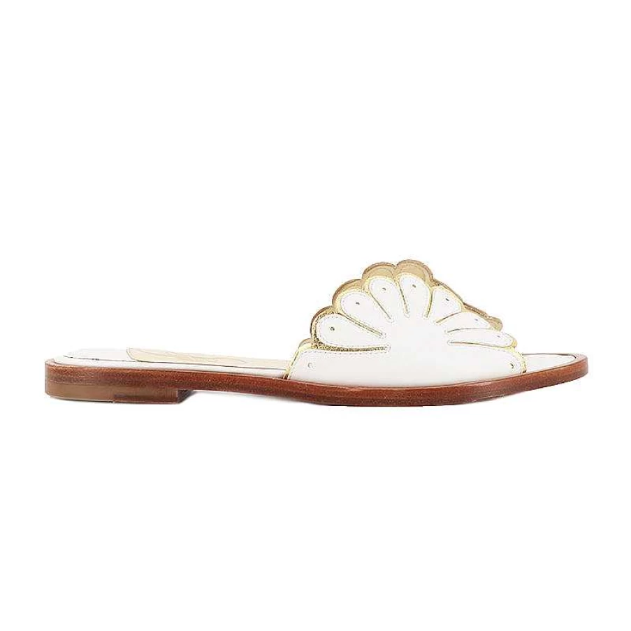 Chamberlan Women's Cabourg White Mules - Comfortable Slip-On Loafers