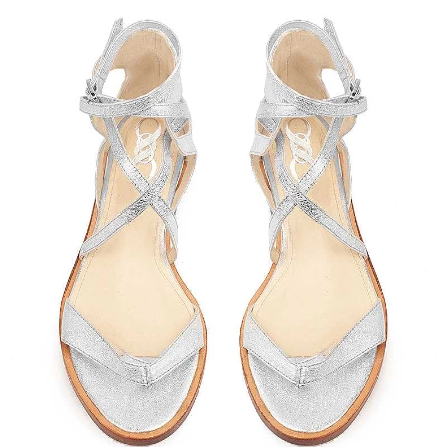 Chamberlan Women's Gaia Silver Sandals – Stylish & Comfortable Footwear