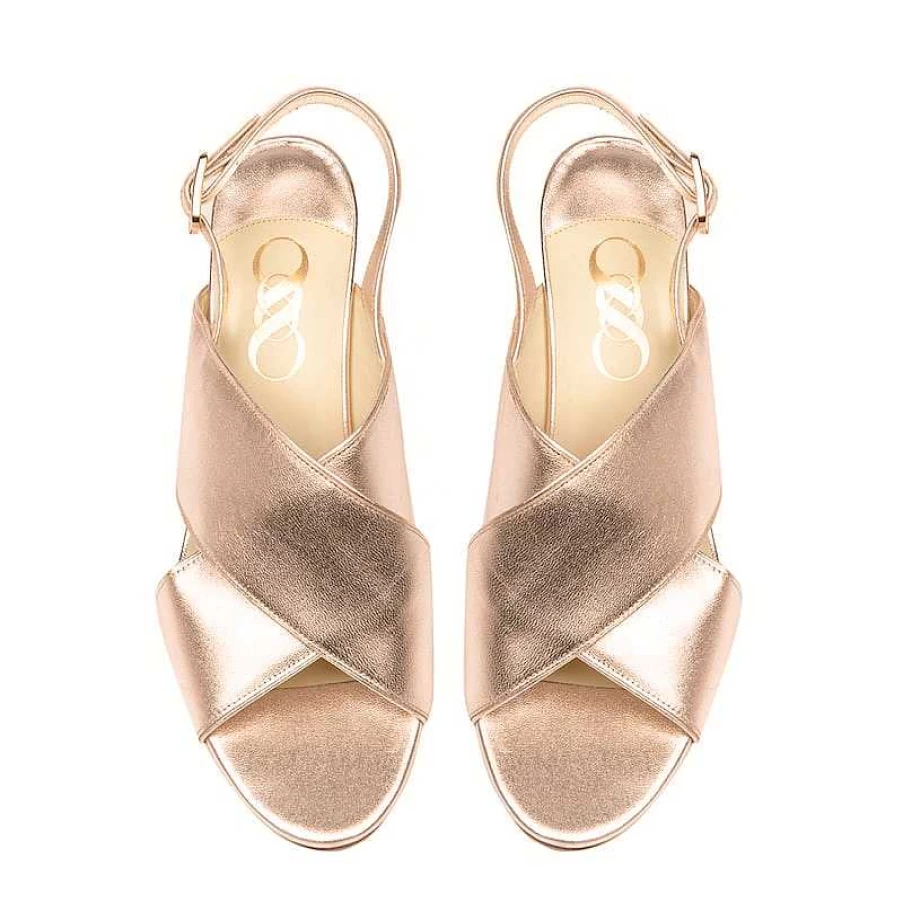Chamberlan Women's Tres Beau Rivage Rose Gold Sandals - Elegant Beach Footwear
