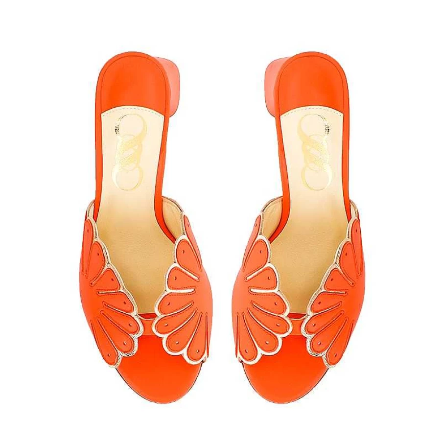 Chamberlan Women's Cabourg Orange Mules | Comfortable Slip-On Shoes